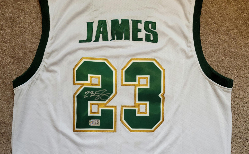 LeBron James Signed Autographed St. Vincent-St. Mary Irish Custom Jersey COA