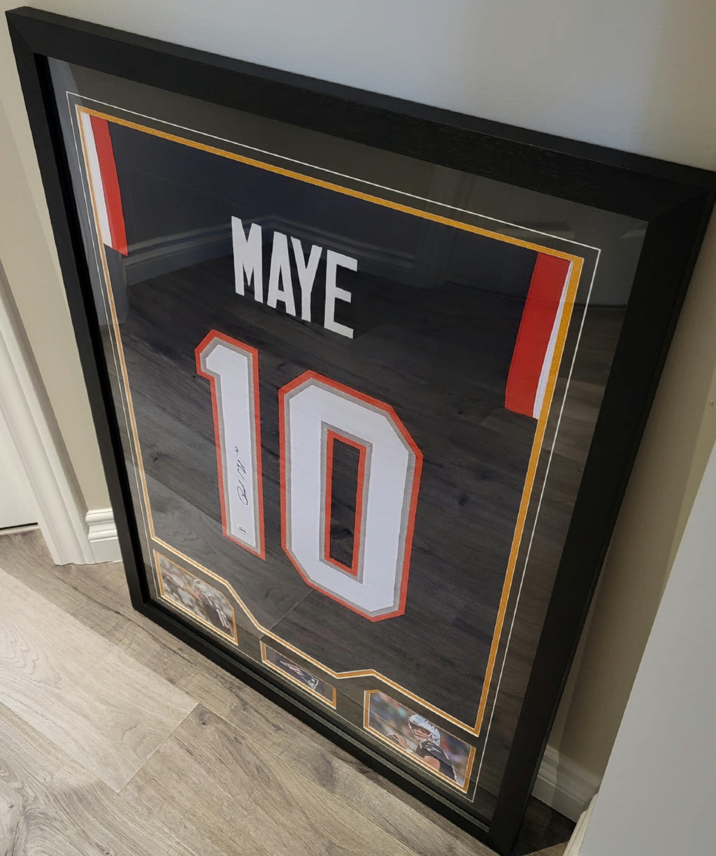 LAST CUSTOM FRAMED Drake Maye Signed Autographed Patriots Custom Jersey Authenticated