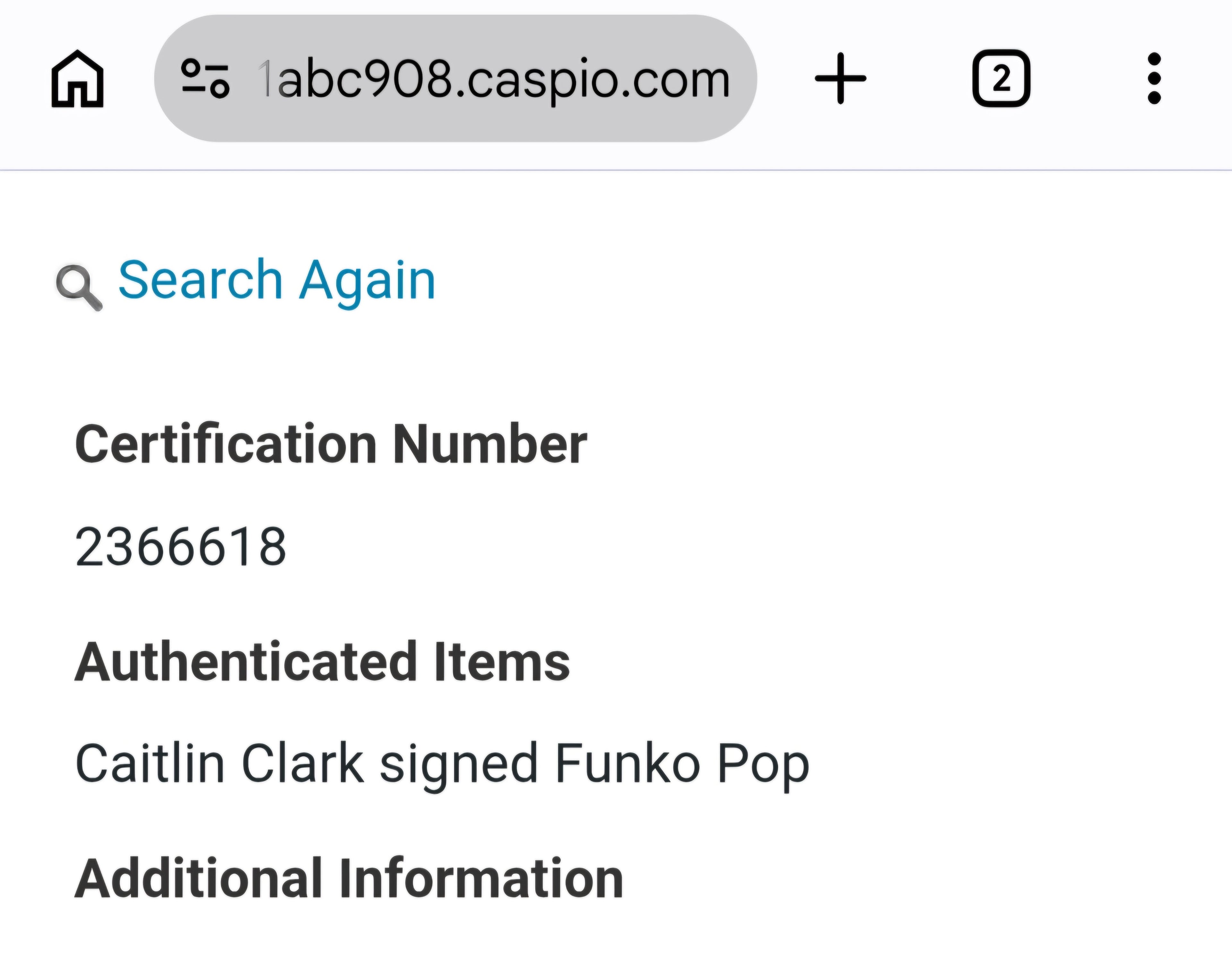 Caitlin Clark Signed Funko Pop with Authentication Direct COA