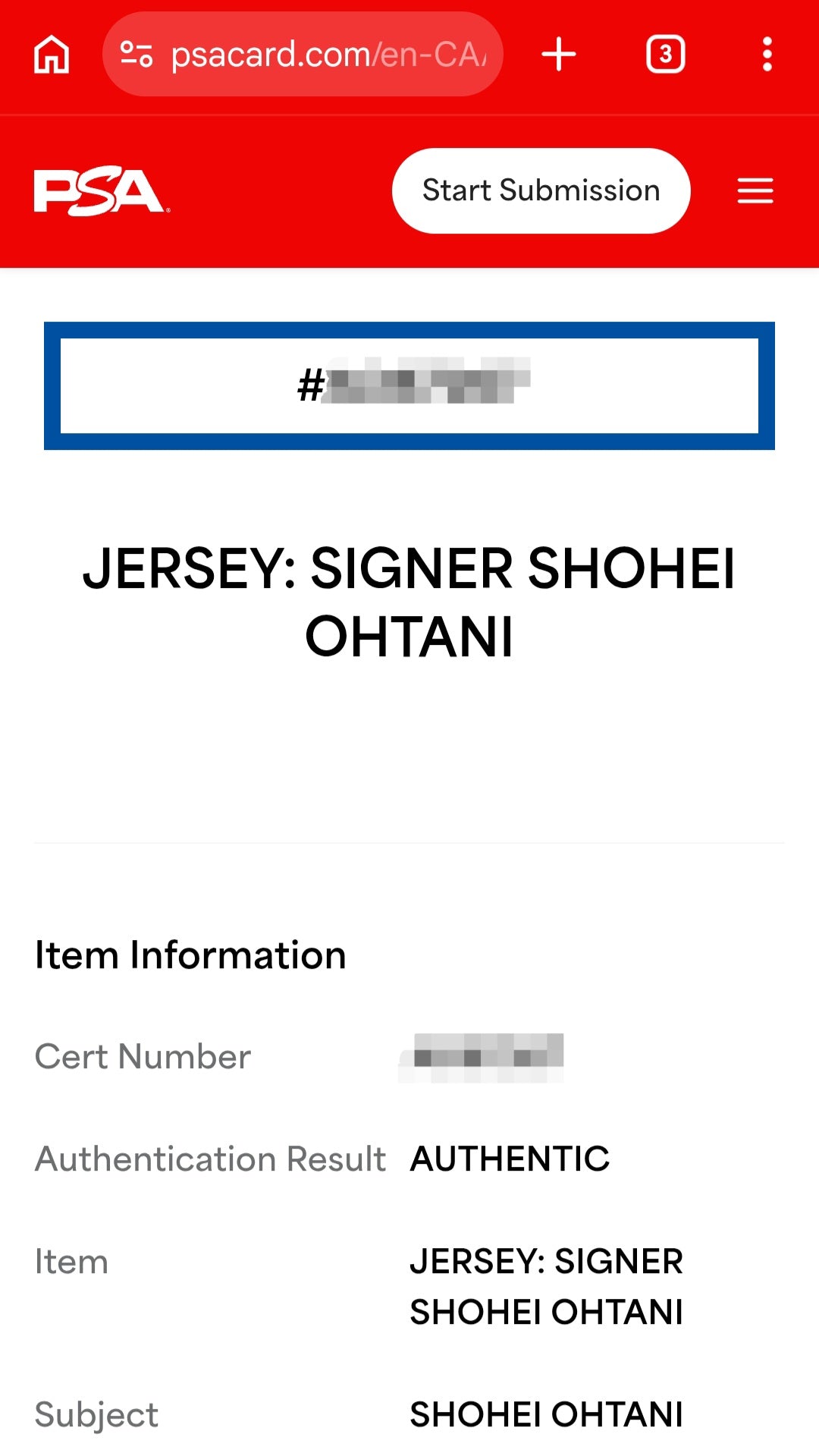 Shohei Ohtani Signed Dodgers Jersey with PSA/DNA Authentication