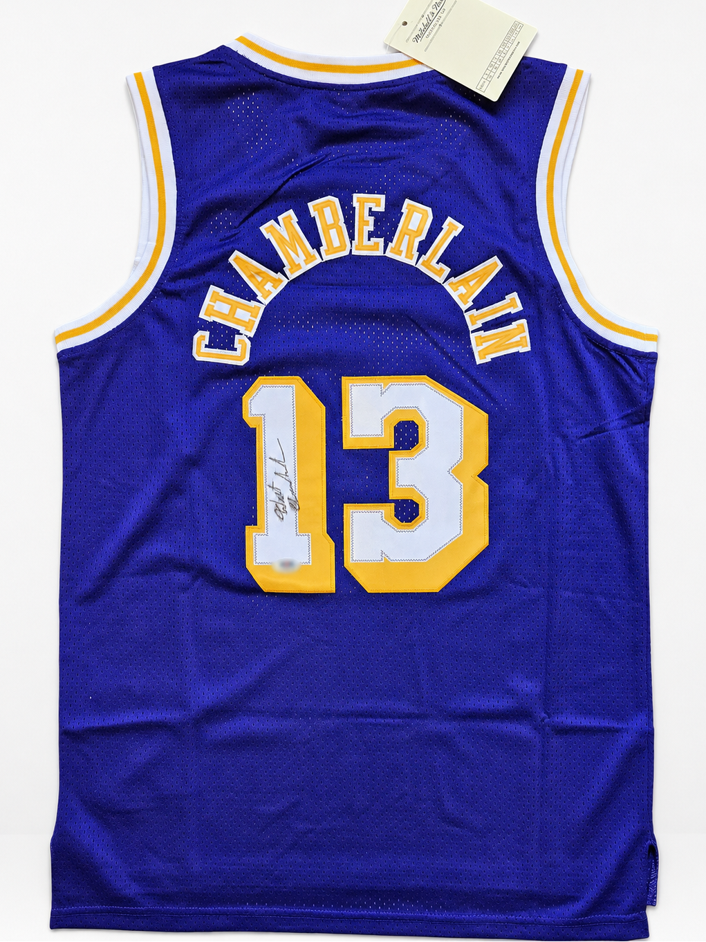 Wilt Chamberlain Signed Lakers #13 Jersey — PSA/DNA COA — Mitchell & Ness Hardwood Classics
