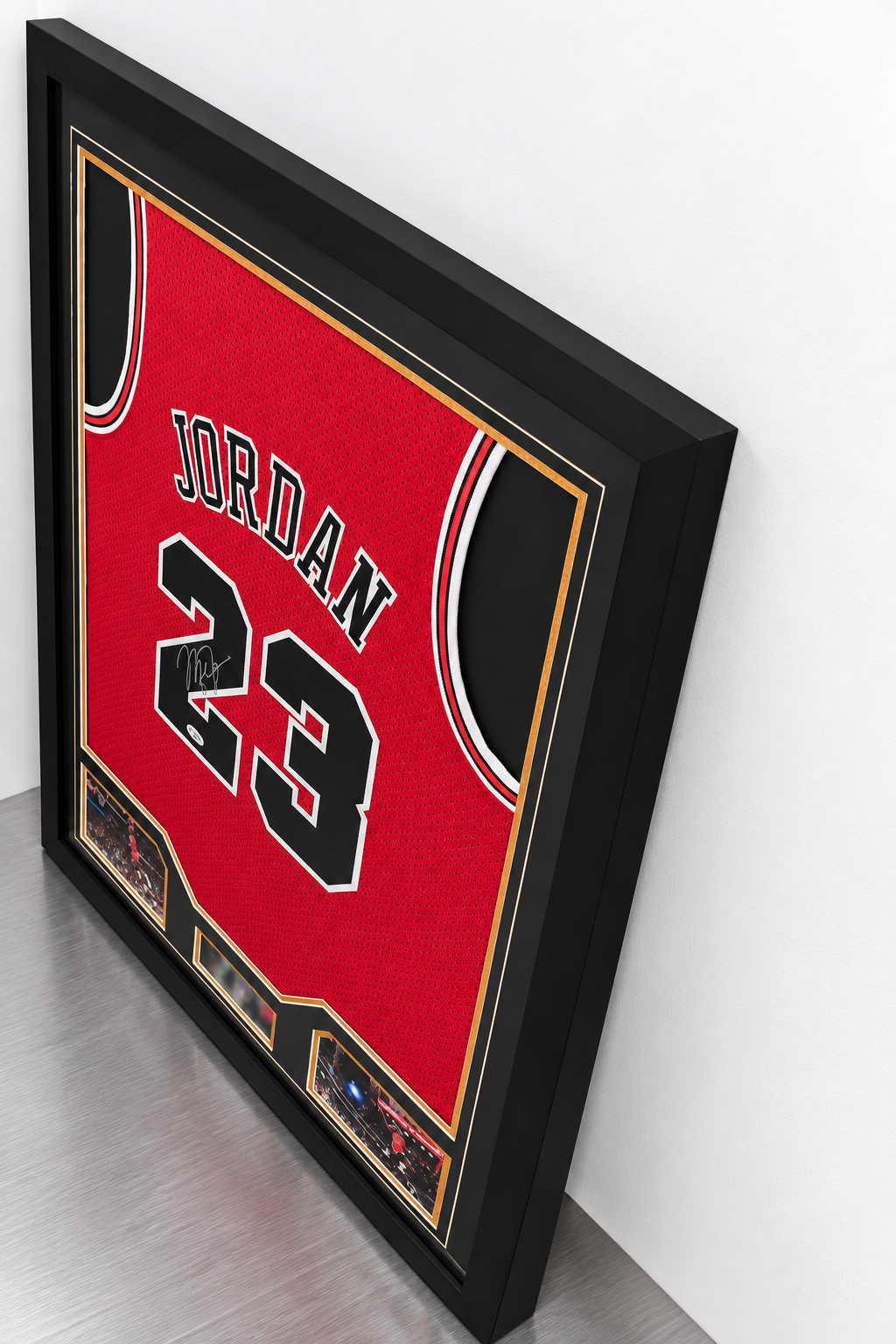 Michael Jordan Signed Framed Red #23 Basketball Jersey PSA DNA Authenticated