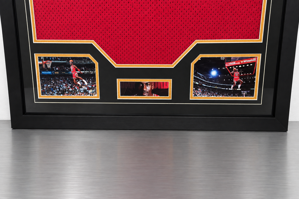 Michael Jordan Signed Framed Red #23 Basketball Jersey PSA DNA Authenticated