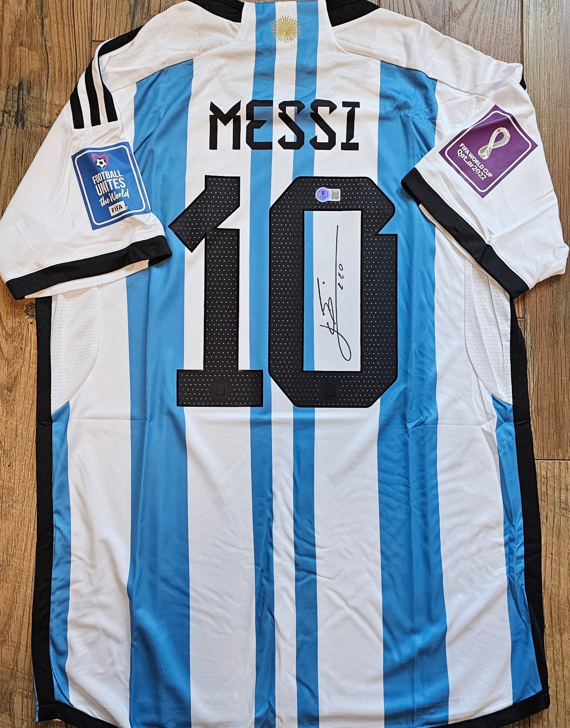 Lionel Messi Signed 2022 Qatar World Cup Argentina Adidas Jersey Autographed | Beckett Witness COA