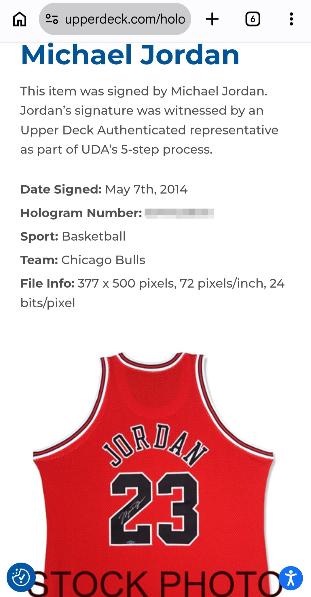 Michael Jordan Signed 1997-98 Chicago Bulls Red Jersey – Upper Deck UDA