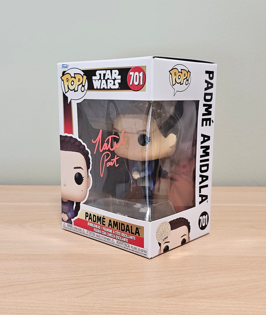 Natalie Portman Signed Star Wars Funko Pop #701 Padme Amidala with KB Authentics COA