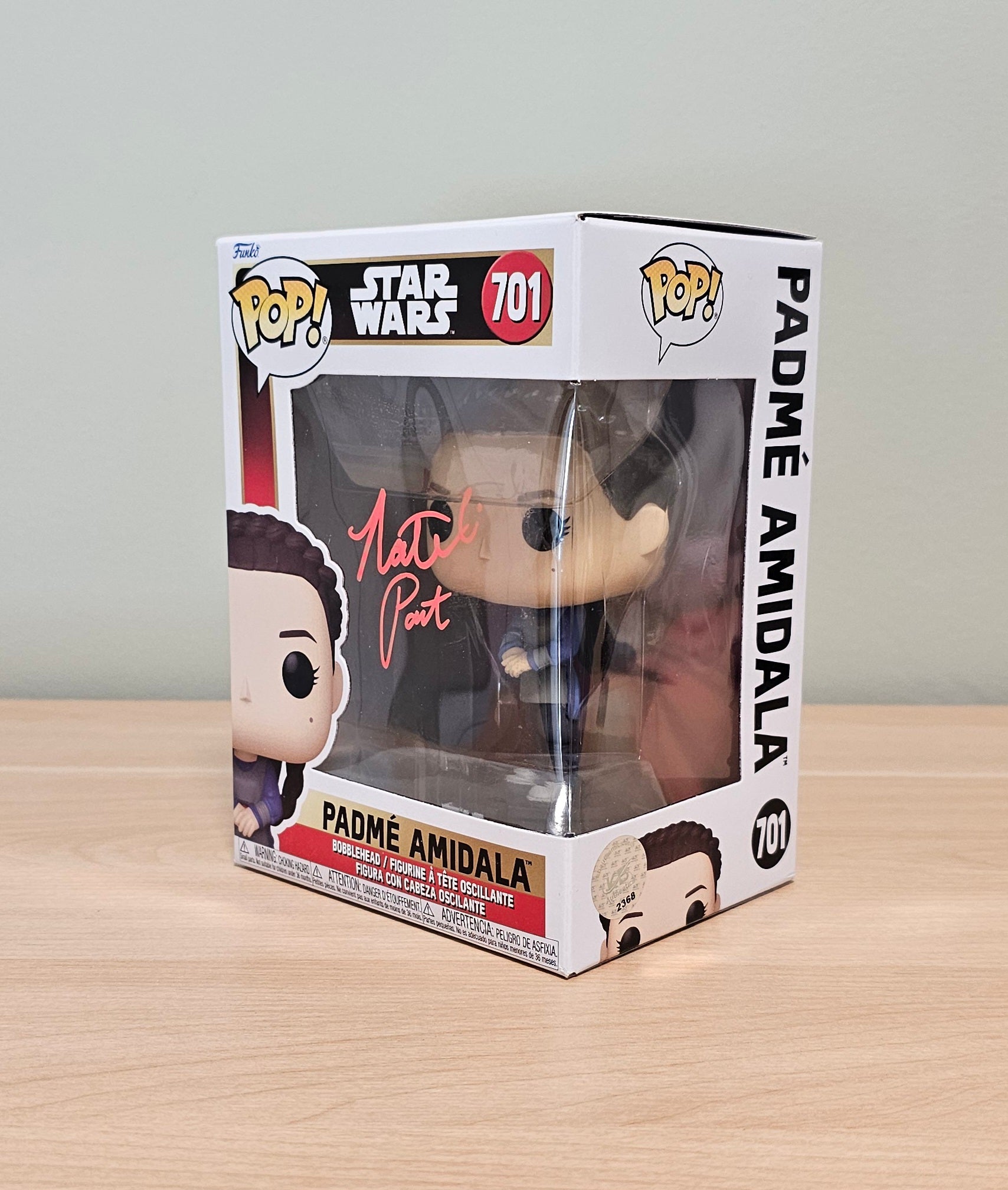 Natalie Portman Signed Star Wars Funko Pop #701 Padme Amidala with KB Authentics COA