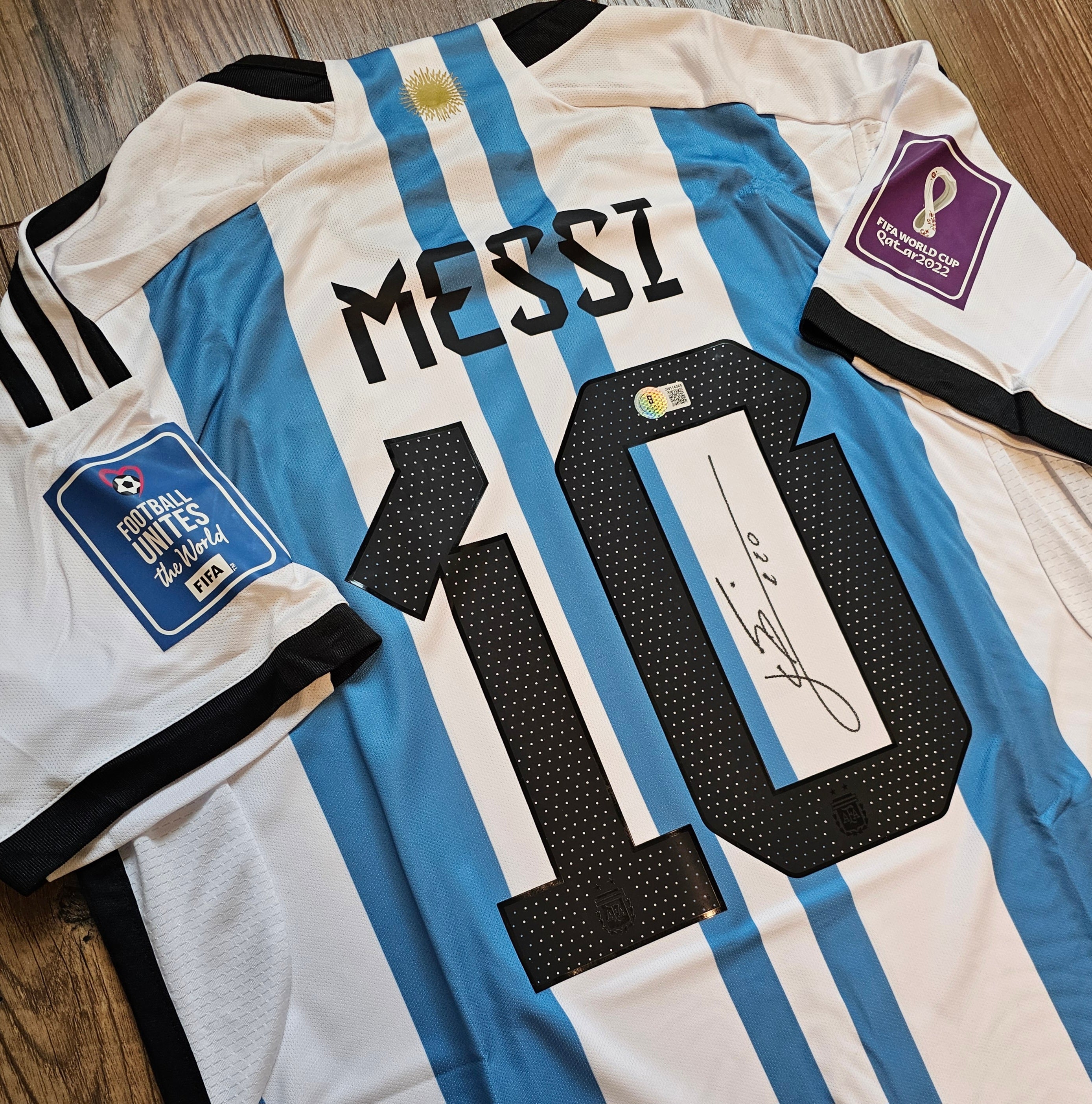 Lionel Messi Signed 2022 Qatar World Cup Argentina Adidas Jersey Autographed | Beckett Witness COA