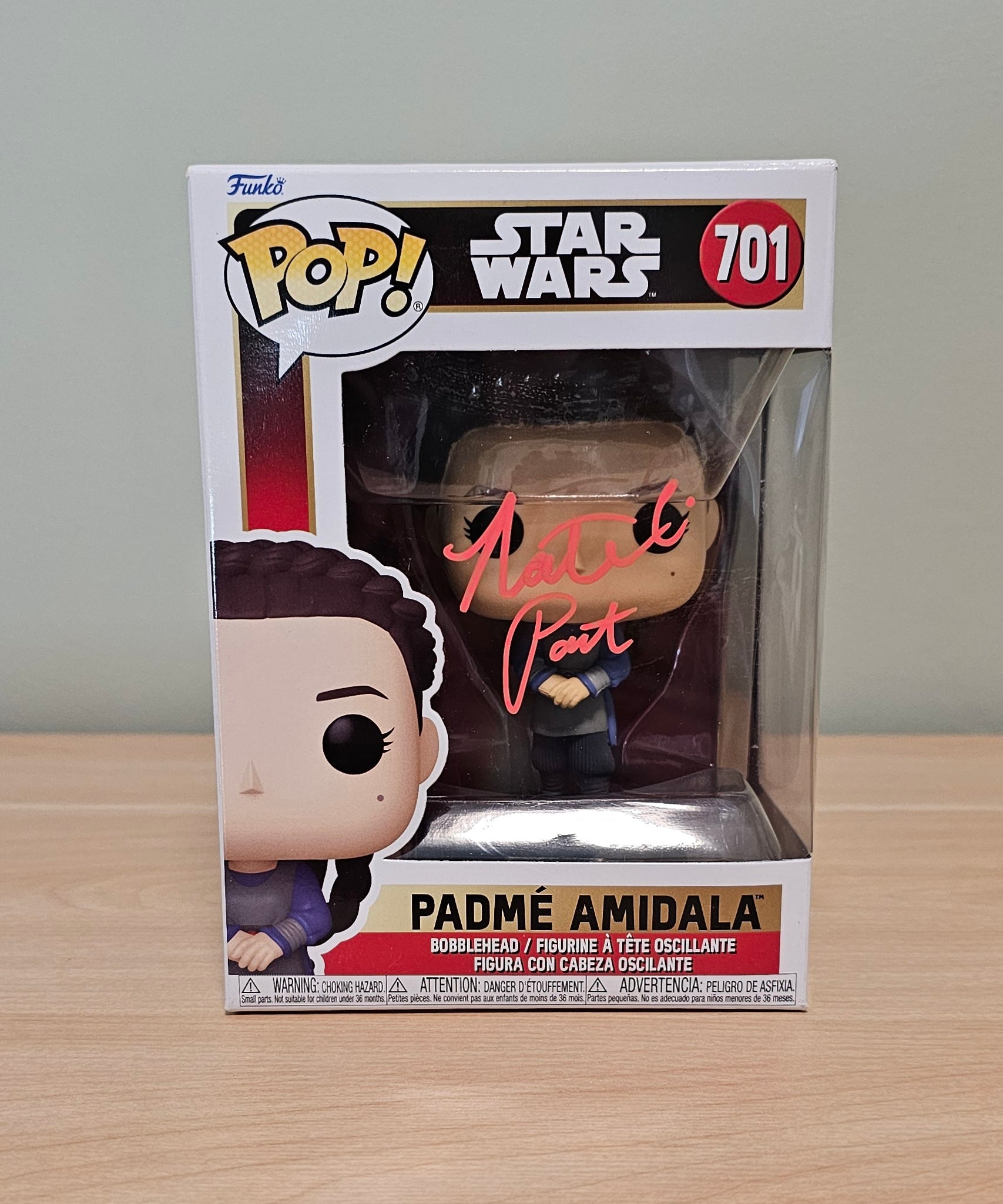 Natalie Portman Signed Star Wars Funko Pop #701 Padme Amidala with KB Authentics COA